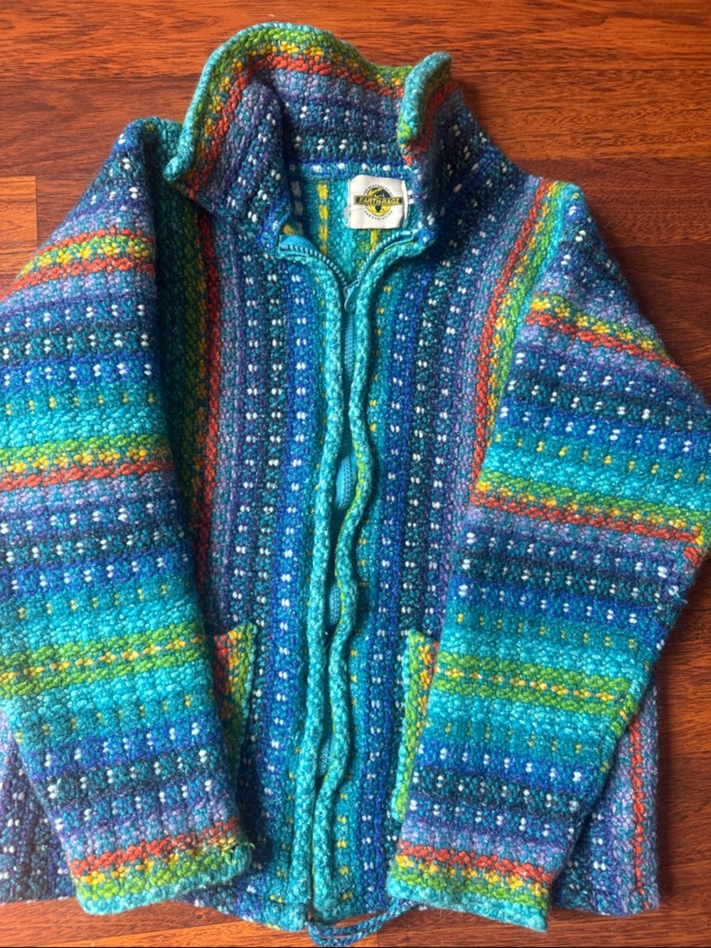 Earth Ragz women’s colorful zip up - Picture 2 of 5